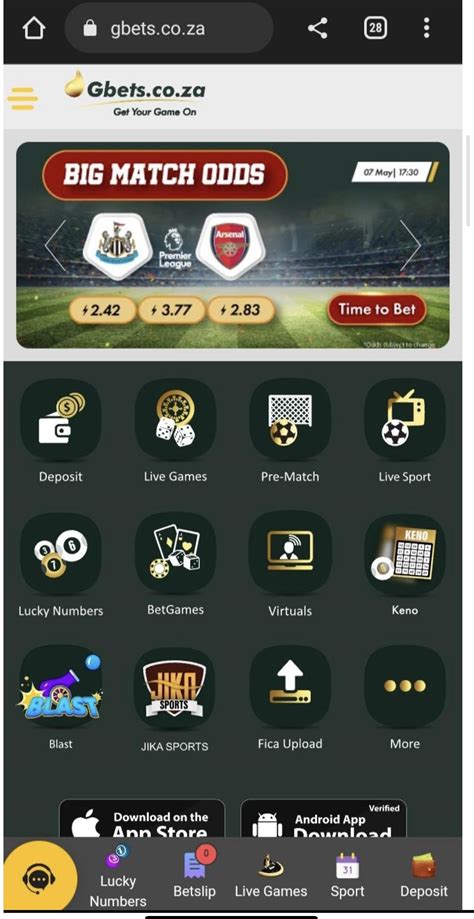 Gbets App for iOS and Android .